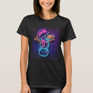 Neon Holiday Snowman T-Shirt
