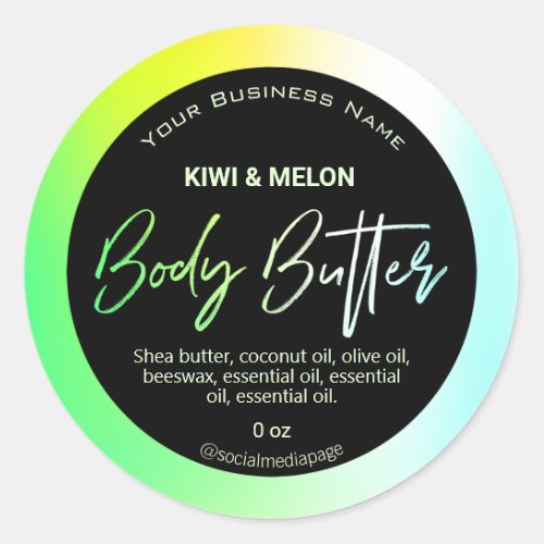 Neon Holographic And Black Body Butter Labels