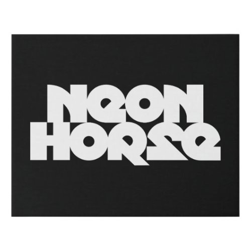 Neon Horse Rock Band Faux Canvas Print