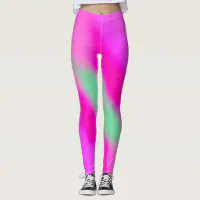 Neon Hot Pink Bubblegum Jade Green Leggings