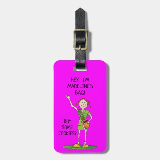 Neon HOT PINK Girl Scout JUNIOR | Custom Bag Tag