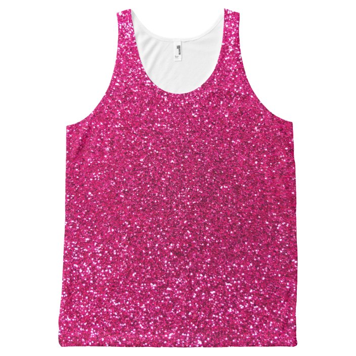 Neon hot pink glitter AllOverPrint tank top