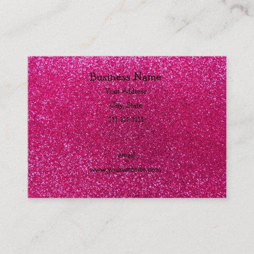 Neon hot pink glitter business card