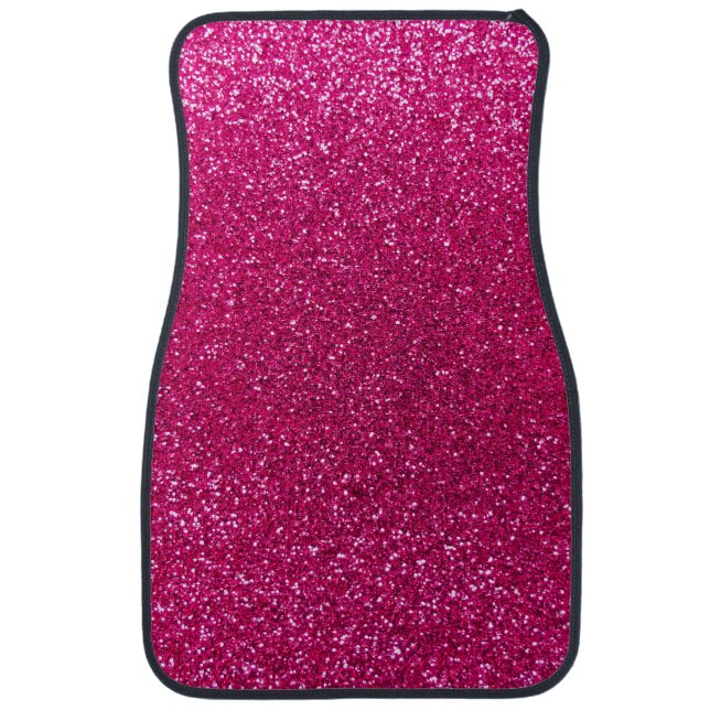 Neon hot pink glitter car floor mat (Front)