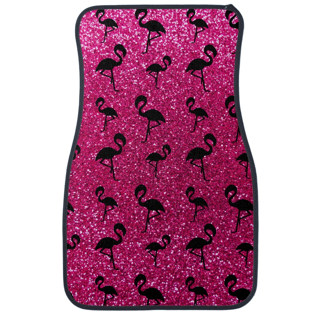 Neon Hot Pink Glitter Flamingos Car Mat Zazzle 9779