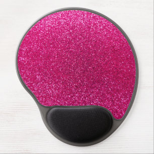 Neon hot pink glitter gel mouse pad
