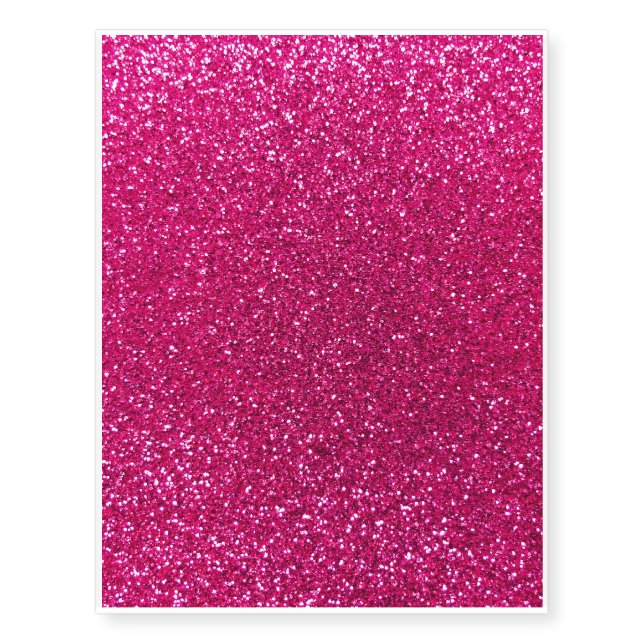 Neon hot pink glitter temporary tattoos (Front)