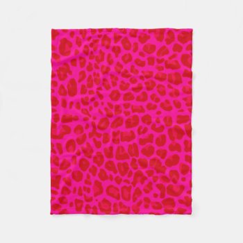 Neon Hot Pink Leopard Print Pattern Fleece Blanket by Brothergravydesigns at Zazzle