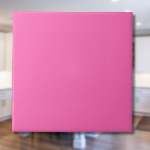 Neon Hot Pink Solid Color   Classic   Elegant Ceramic Tile