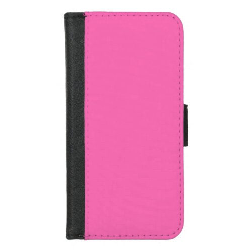 Neon Hot Pink Solid Color  Classic iPhone 87 Wallet Case