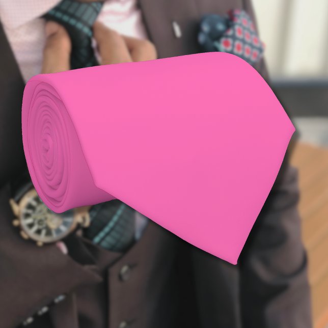 Neon Hot Pink Solid Color | Classic Neck Tie (Creator Uploaded)