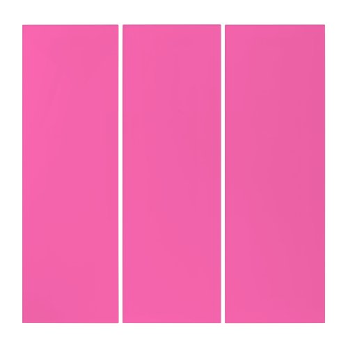 Neon Hot Pink Solid Color  Elegant Triptych