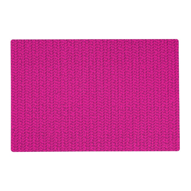 Neon Hot Pink Weave Mesh Look Placemat (Front)