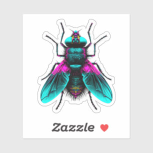 Neon House Fly Sticker