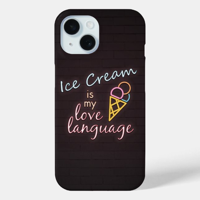 Neon Ice Cream is my Love Language Case-Mate iPhone Case (Back)
