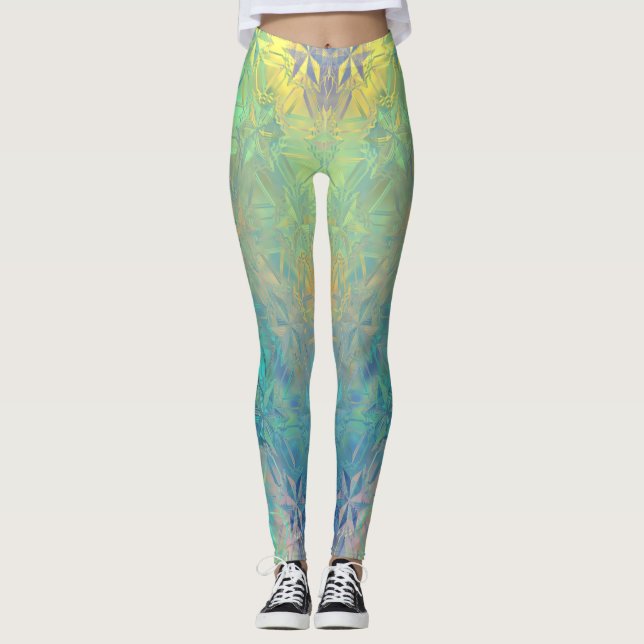 Neon Ice Yoga Leggings (Front)