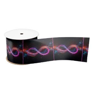 Neon Infinity Symbol In Motion Satin Ribbon