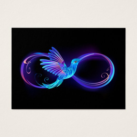 Neon Infinity Symbol with Glowing Hummingbird (Front)