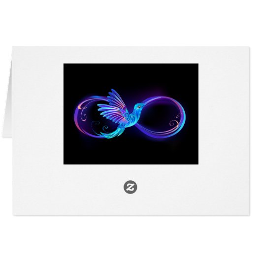 Neon Infinity Symbol with Glowing Hummingbird (Back Horizontal)