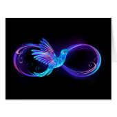 Neon Infinity Symbol with Glowing Hummingbird (Front Horizontal)