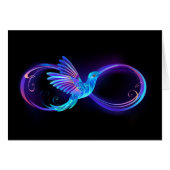 Neon Infinity Symbol with Glowing Hummingbird (Front Horizontal)