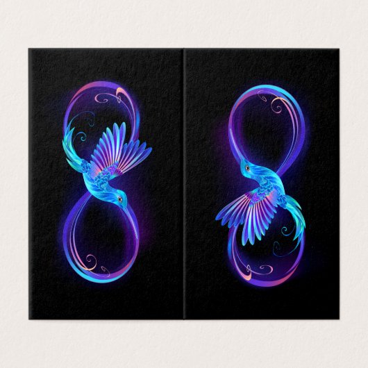 Neon Infinity Symbol with Glowing Hummingbird (Outside Unfolded)