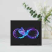 Neon Infinity Symbol with Glowing Hummingbird (Standing Front)
