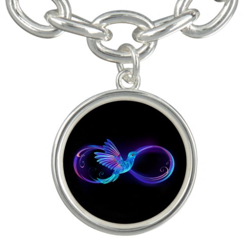 Neon Infinity Symbol with Glowing Hummingbird Bracelet