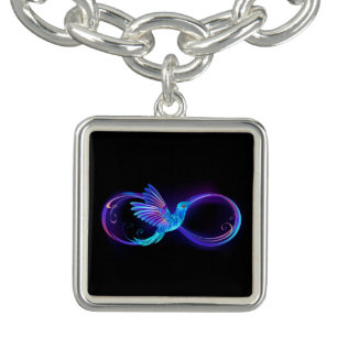Neon Infinity Symbol with Glowing Hummingbird Bracelet