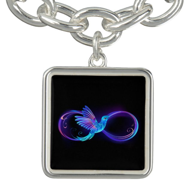 Neon Infinity Symbol with Glowing Hummingbird Bracelet (Design)