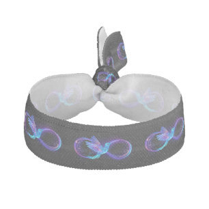Neon Infinity Symbol with Glowing Hummingbird Elastic Hair Tie