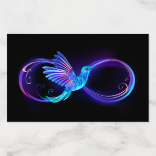 Neon Infinity Symbol with Glowing Hummingbird Envelope Liner