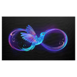 Neon Infinity Symbol with Glowing Hummingbird Fabric