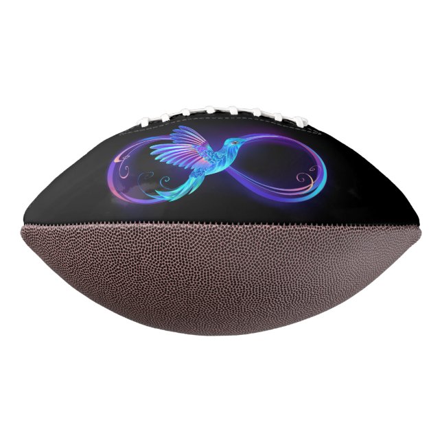 Neon Infinity Symbol with Glowing Hummingbird Football (Rotated 270)