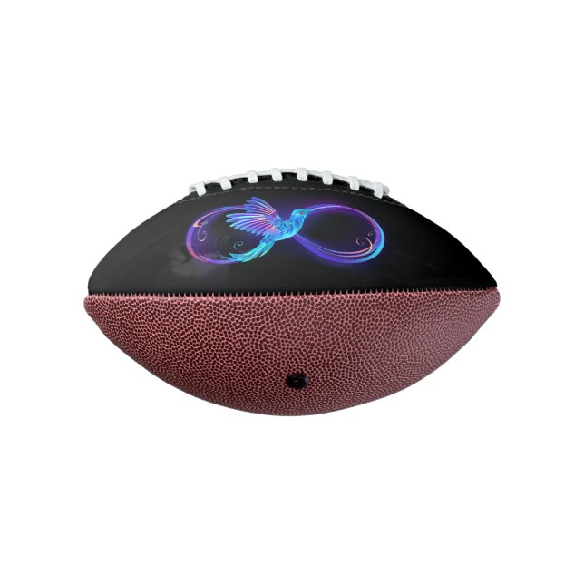 Neon Infinity Symbol with Glowing Hummingbird Football (Rotated 270)