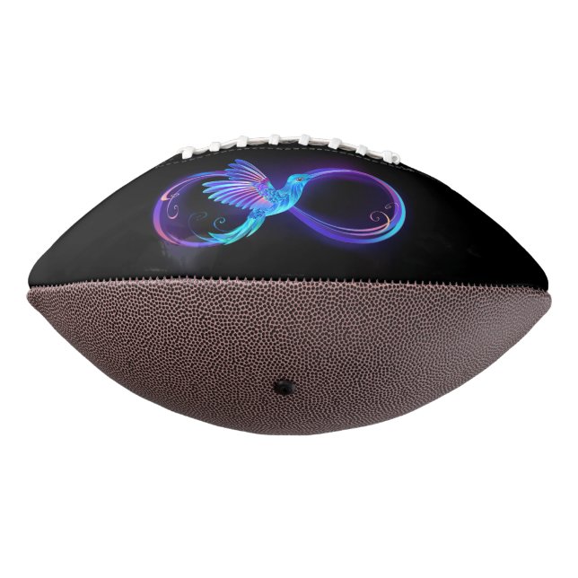 Neon Infinity Symbol with Glowing Hummingbird Football (Rotated 270)