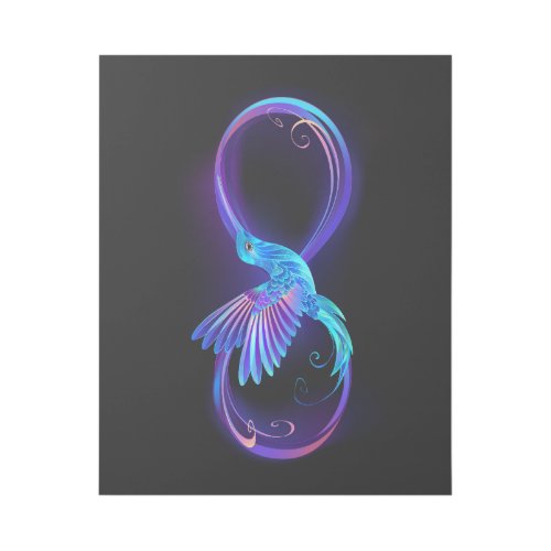 Neon Infinity Symbol with Glowing Hummingbird Gallery Wrap