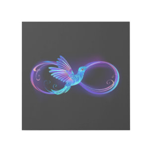 Neon Infinity Symbol with Glowing Hummingbird Gallery Wrap