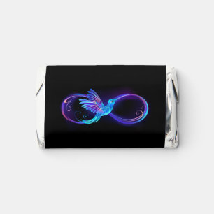 Neon Infinity Symbol with Glowing Hummingbird Hershey's Miniatures