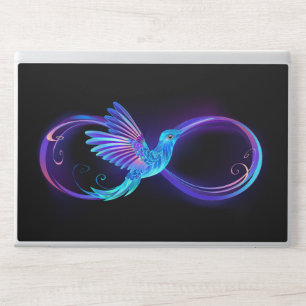 Neon Infinity Symbol with Glowing Hummingbird HP Laptop Skin