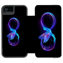Neon Infinity Symbol with Glowing Hummingbird iPhone SE/5/5s Wallet Case