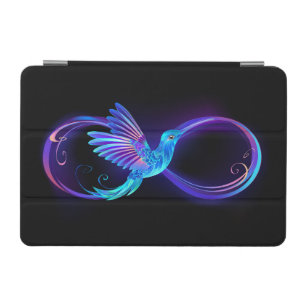 Neon Infinity Symbol with Glowing Hummingbird iPad Mini Cover