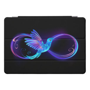 Neon Infinity Symbol with Glowing Hummingbird iPad Pro Cover