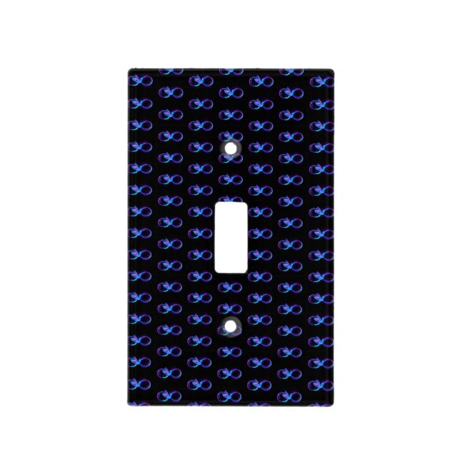 Neon Infinity Symbol with Glowing Hummingbird Light Switch Cover (Front)