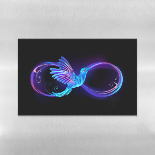 Neon Infinity Symbol with Glowing Hummingbird Magnetic Dry Erase Sheet