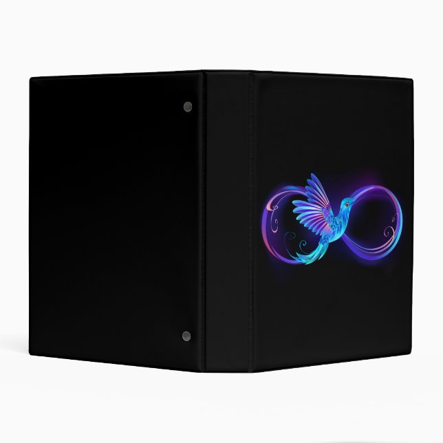 Neon Infinity Symbol with Glowing Hummingbird Mini Binder (Background)