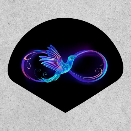 Neon Infinity Symbol with Glowing Hummingbird Patch