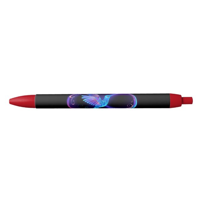 Neon Infinity Symbol with Glowing Hummingbird Pen (Front)