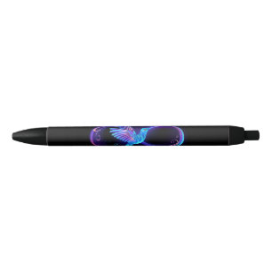 Neon Infinity Symbol with Glowing Hummingbird Pen