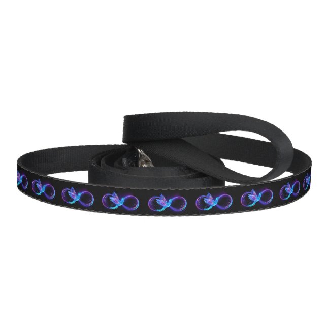 Neon Infinity Symbol with Glowing Hummingbird Pet Leash (Handle)